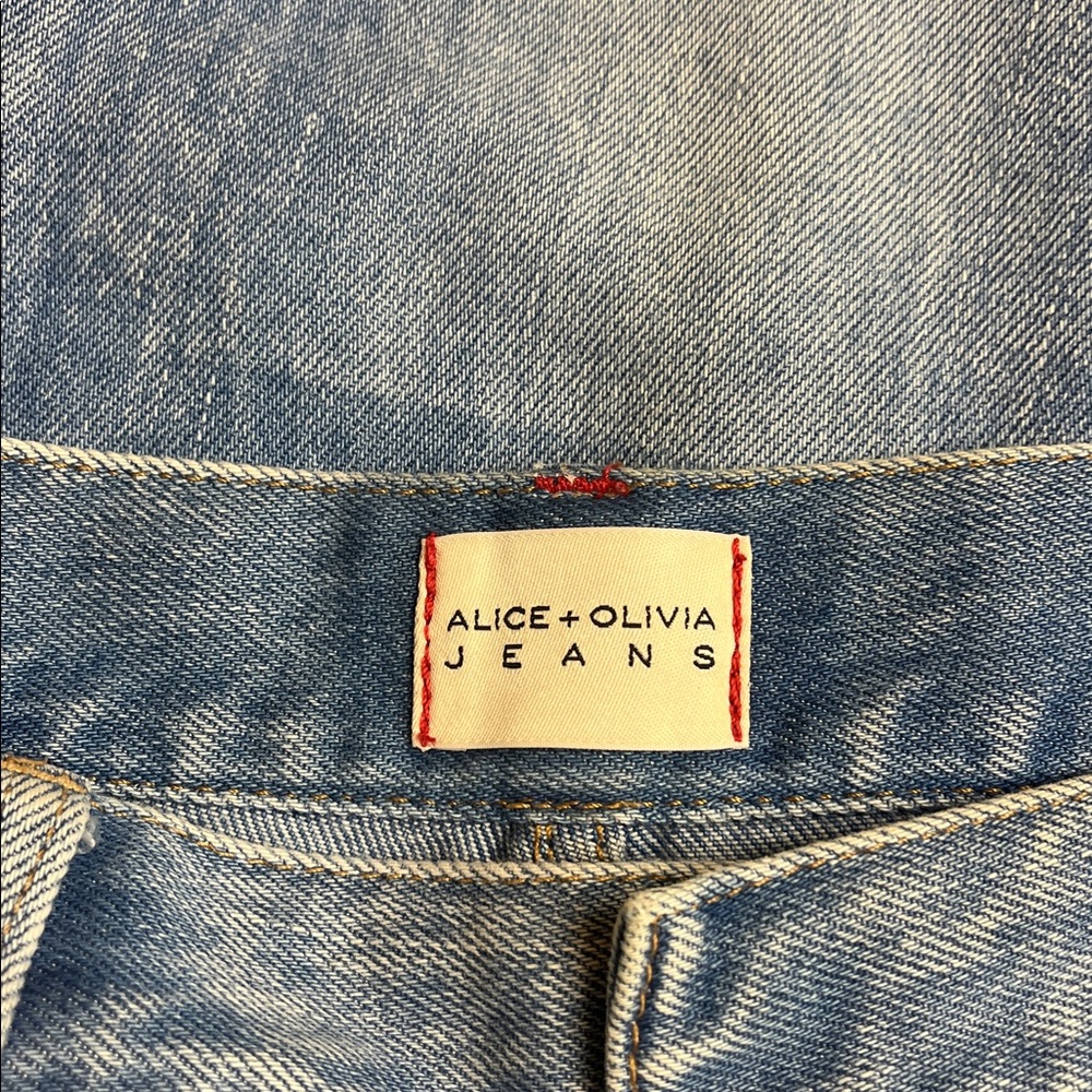 Alice + Olivia Cay Baggy Denim Cargo Pants in Brea Blue Size 25 - Picture 9 of 14